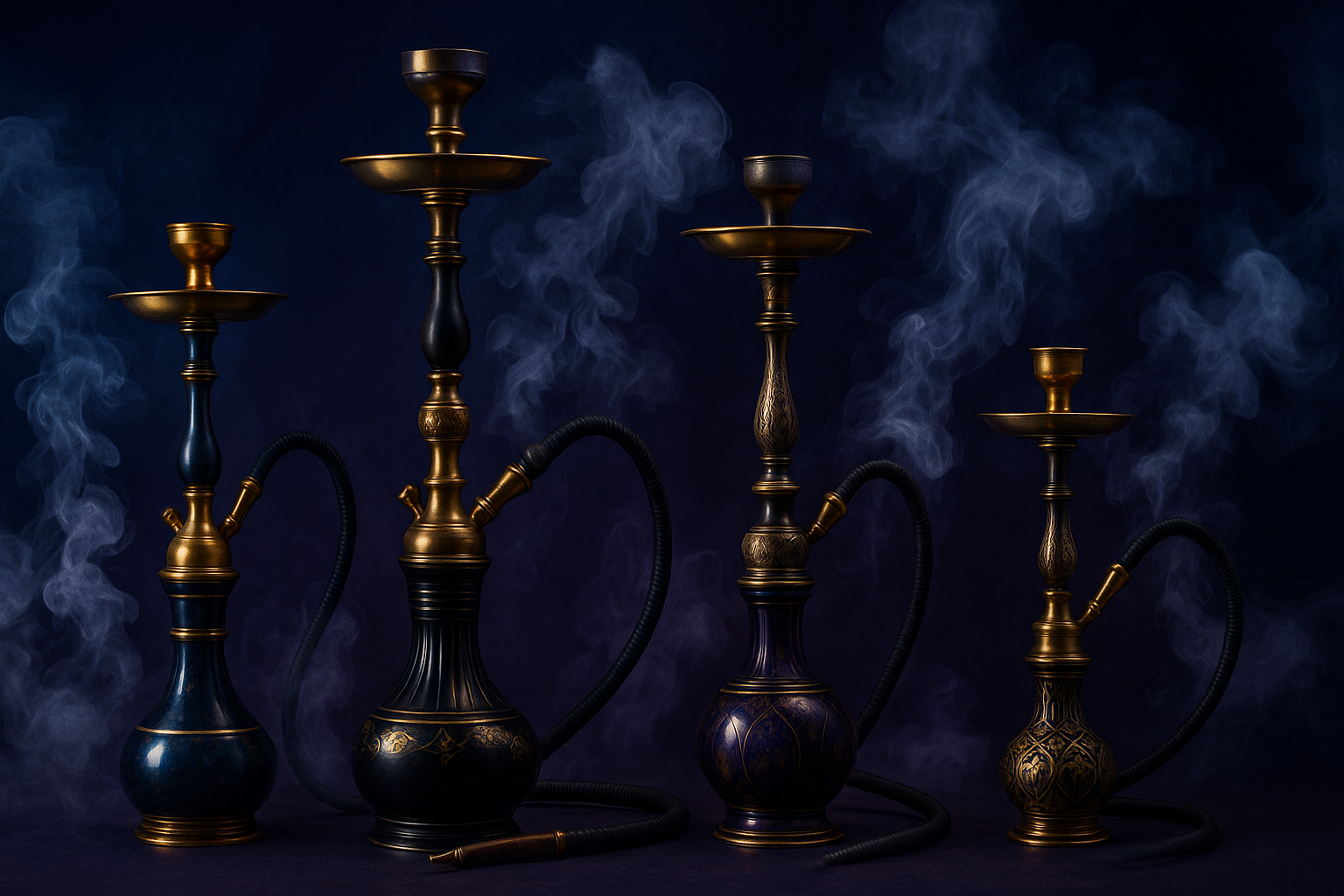 hookah products website banner with smoke spread